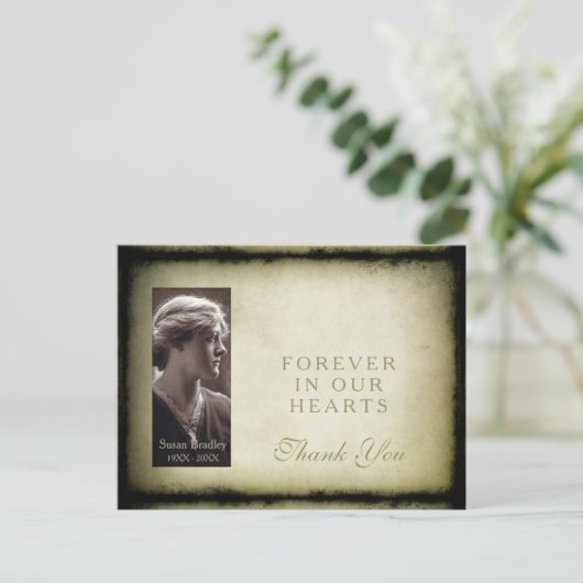 Lijst Sympathie Dank u Briefkaart (Staand voorkant)