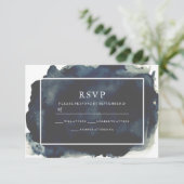 Lijst tussen marineverf Waterverf Paint Splash RSVP Kaartje (Staand voorkant)