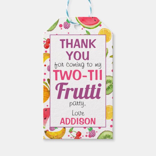 Lijst Two-tti Frutti 2nd Birthday Cadeaulabel (Voorkant)