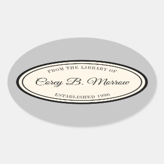 Lijst "Uit de Bibliotheek van" Ovale Bookplaat Sticker