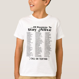Lijst van 99 redenen om in leven te blijven - gees t-shirt
