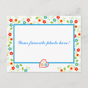 Lijst van de Foto van de Harten en van de Bloemen Briefkaart