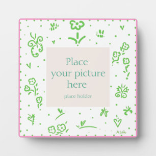 lijst van de groene en roze vloour fotoplaat