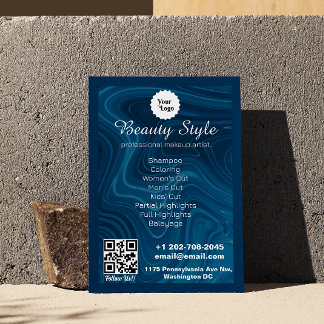 Lijst van diensten Iriserend Blauw Teal Aqua Flyer