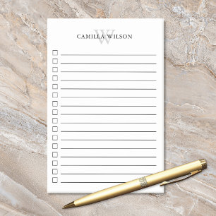 Lijst van eenvoudige monogram cheque post-it® notes