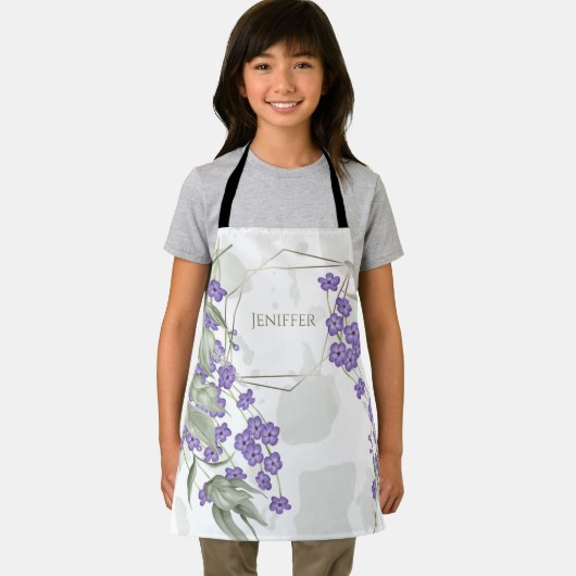 Lijst van goudgeometrische waterverf bladbloem schort (Insitu)