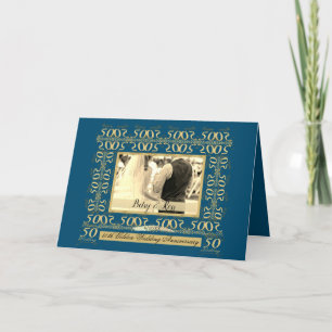 Lijst van het "Happy 50th Wedding Jubileum"+Foto Feestdagen Kaart