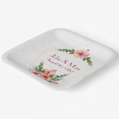 Lijst van het huwelijk met Hibiscus op gewitwasd h Papieren Bordje (Gebogen)