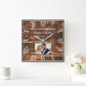 lijst van houten foto op bruiloft vierkante klok (Huis)