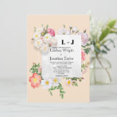 Lijst van ivoorroze rode bloem kaart (Staand voorkant)