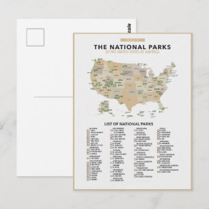 Lijst van nationale parken in de Verenigde Staten Briefkaart