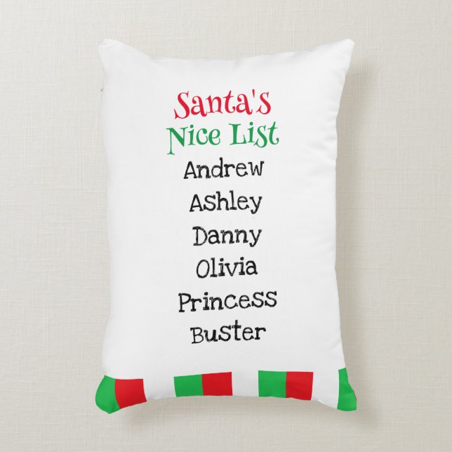 "Lijst van Nice voor de kerstman" Accent Kussen (Voorkant(Verticaal))