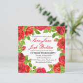 Lijst van rode rozen kaart (Staand voorkant)