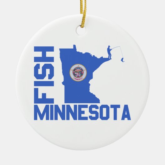 Lijst van staten van Minnesota Fish State Keramisch Ornament (Voorkant)