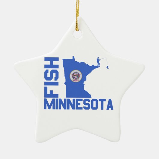 Lijst van staten van Minnesota Fish State Keramisch Ornament (Voorkant)