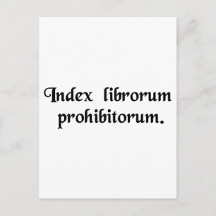 Lijst van verboden boeken. briefkaart