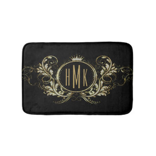 Lijst van zwarte en goudglittermeisjes badmat