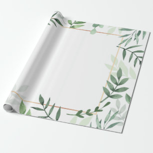 Lijst verlaat waterverf achtergrond cadeaupapier