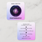 Lijst vierkant visitekaartje camera lens (Voorkant / Achterkant)