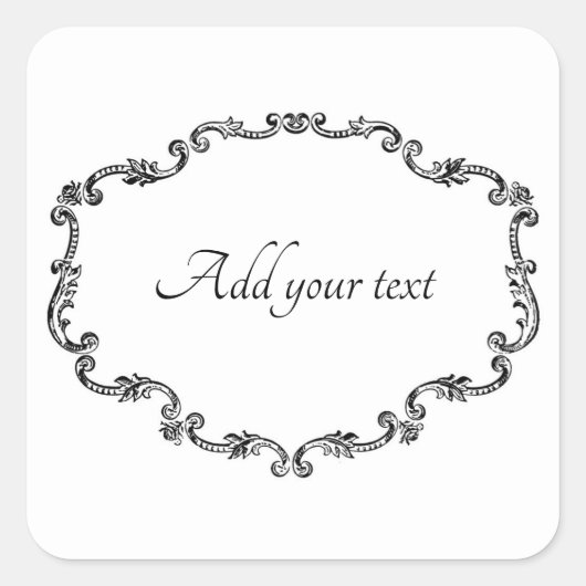   Lijst Voeg Jouw tekst Square Sticker toe (Voorkant)