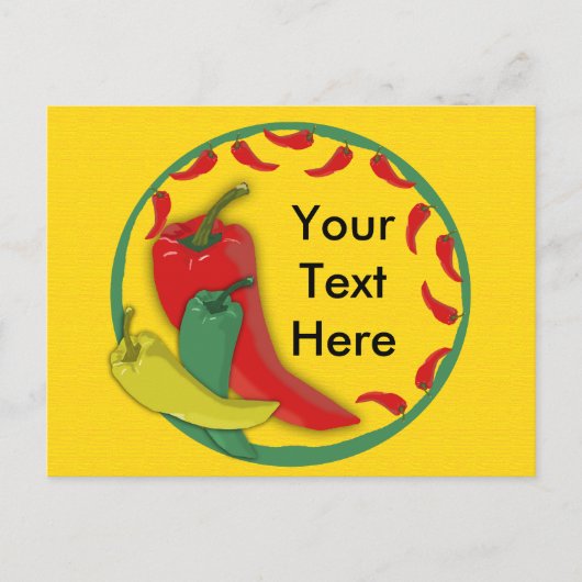 Lijst voor Chili Pepper Group Circle Briefkaart (Voorkant)