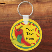 Lijst voor Chili Pepper Group Circle Sleutelhanger (Voorkant)