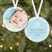 Lijst voor eerste kerstkind Foto van Snowflake Ornament