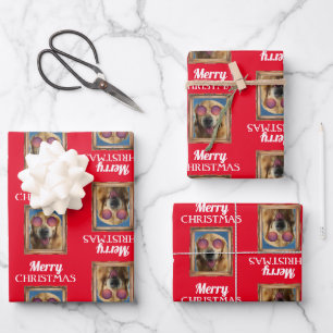 Lijst voor fotocollage Dogs Pets Family Kerstmis Inpakpapier Vel