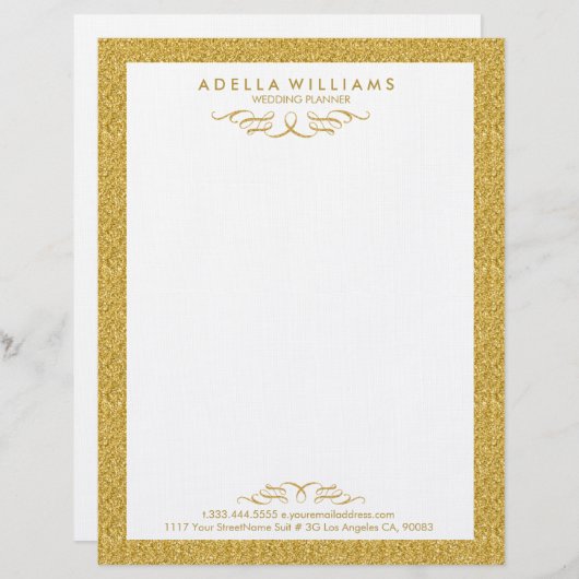 Lijst voor witte en goudzuren briefhoofd (Voorkant / Achterkant)