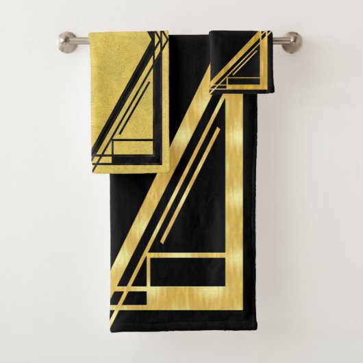 Lijst voor zwart en goudkunst bad handdoek (Insitu)