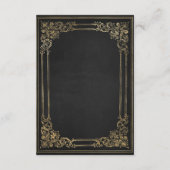  Lijst Zwart Goud Bruiloft RSVP Informatiekaartje (Achterkant)