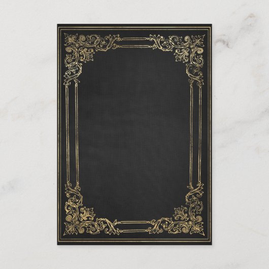 Lijst Zwart Goud Bruiloft RSVP Informatiekaartje (Achterkant)