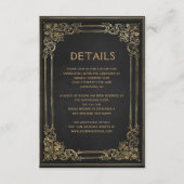 Lijst Zwart Goud Wedding Details Informatiekaartje (Voorkant)