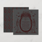 Lijst zwart Halloween Party Kaart (Voorkant / Achterkant)