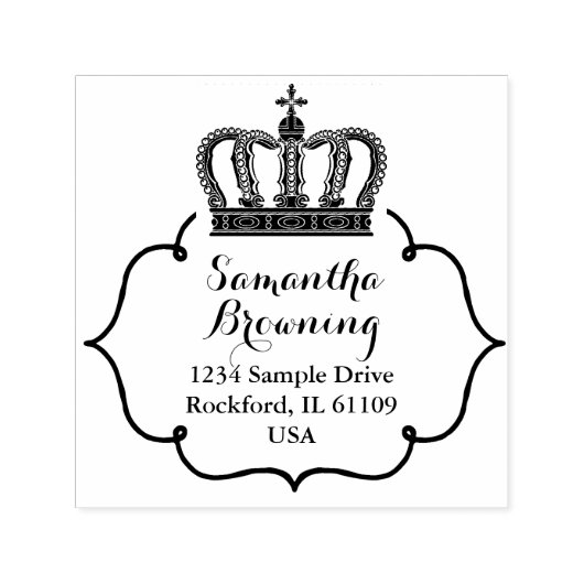 Lijst Zwart & Wit / Kroon I + uw ideeën Zelfinktende Stempel (Design)