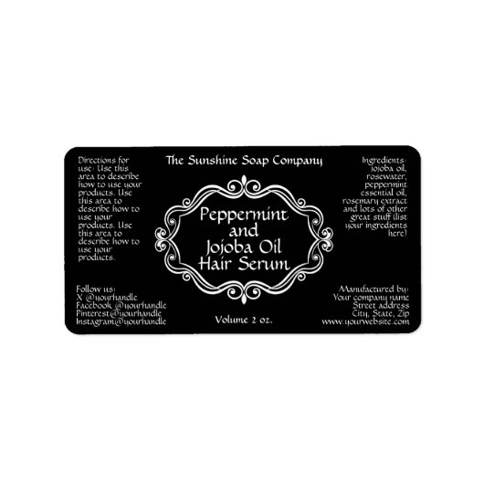  lijst zwarte druppelaar flesetiket etiket (Voorkant)