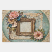 lijsten met bloemen en papier - inpakpapier vel (Voorkant)