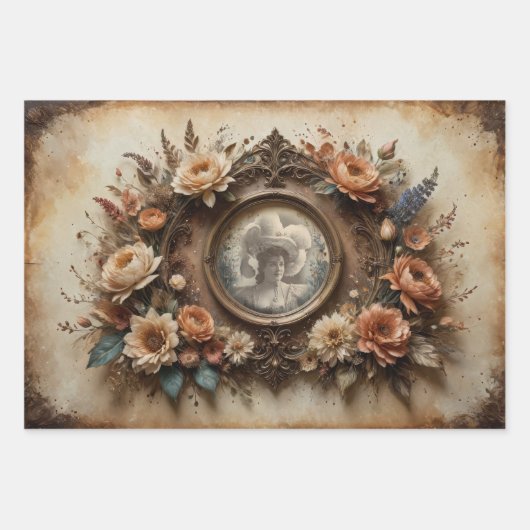  lijsten met bloemen - inpakpapier vel (Voorkant 3)