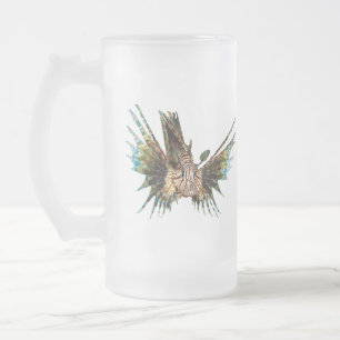 Lijstervinvis - Abstract ontwerp - Uitgesneden uit Matglas Bierpul