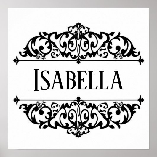 Lijstframe met gepersonaliseerde naam poster (Voorkant)