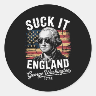 Lik Me Engeland 4 Juli George Washington 1776 Ronde Sticker