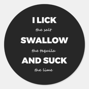 Lik Zout Slok Tequila Zout Limoen Grappig Vies Gra Ronde Sticker