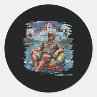 Like A Felon Retro Zomerse  Funny Trump 2024 Ronde Sticker
