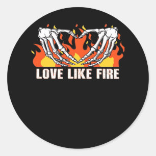 Like Classic - Skelet Handen Hart Ronde Sticker