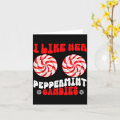 Like Her Peppermint Candies Like His Candy Cane Xm Kaart (Gele Bloem)