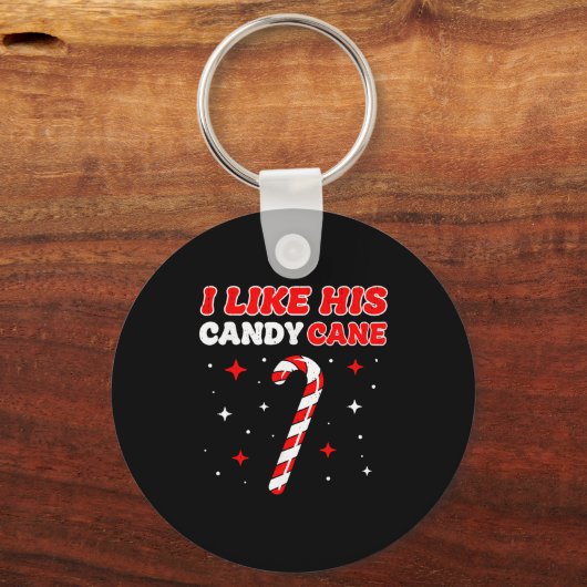 Like His Candy Cane Her Peppermint Candies Christm Sleutelhanger (Voorkant)