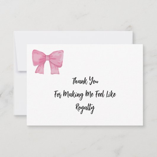 Like Royalty | Pink Bow Card Bedankkaart (Voorkant)