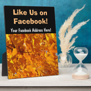 Like Us op Facebook bord Teller Plaques Bladeren Fotoplaat