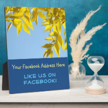 Like Us op Facebook plaquette teller bord Herfst