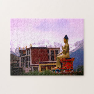 Likir klooster en Sitting Buddha Maitreya/Ladakh Legpuzzel
